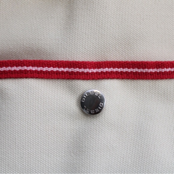 Diesel Spare Parts RARE Vintage Y2K Cream Red Canvas Mini Backpack Bag - Picture 4 of 8